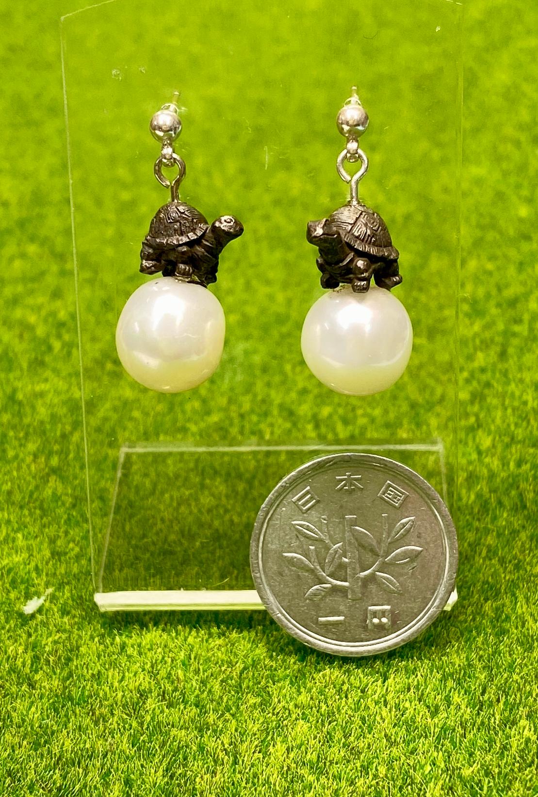 ゾウガメ玉乗りピアス